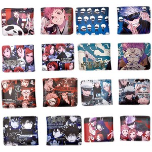 Jujutsu Kaisen short Wallet PU Bi-fold Purse ID card zipper coin Pocket pouch