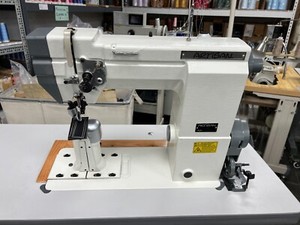 Artisan 4618 Needle Feed Post Bed Sewing Machine with gear driven top roller.