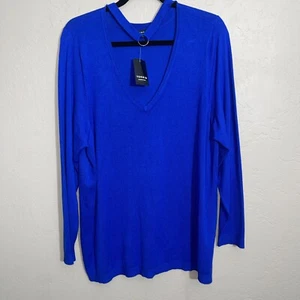 Torrid maglione donna più pullover girocollo blu royal taglia 4 (4x) nuovo con etichetta - Foto 1 di 4