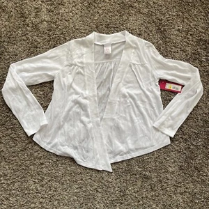 Xhilaration Boho Open Front Cardigan Lightweight White Wrap Knit Girl Size Large - Picture 1 of 5