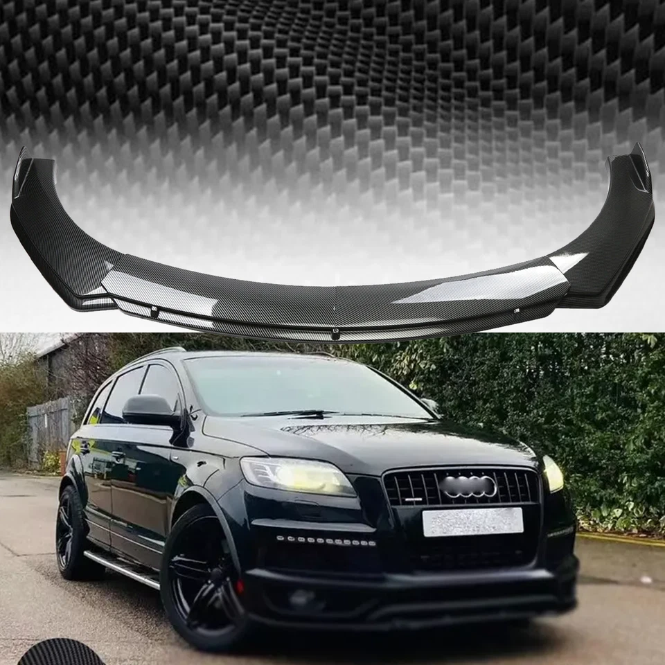 Carbon Fiber Front Bumper Lip Spoiler Splitter Kit For Audi Q7 R7 S7 TT Foto 1 de 4