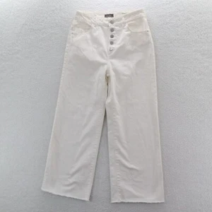 DL1961 Jeans Women's 28x26 White Hepburn High Rise Wide Leg White Raw Hem Boho - Picture 1 of 12