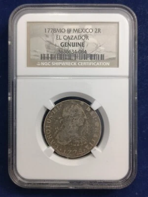 1783MO FF MEXICO 2R El Cazador NGC CERTIFIED GENUINE Shipwreck Coin - Image 1 of 4