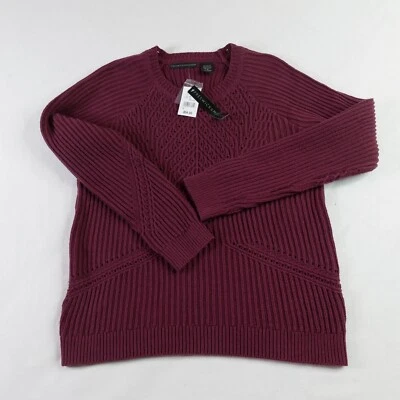 Suéter Preswick & Moore feminino manga longa pulôver malha cabo marrom M novo - Imagem 1 de 4