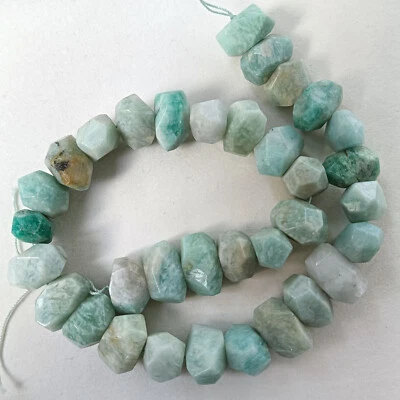 Large Amazonite Faceted Freeform Nugget Beads 18x12mm - 16 Inch Strand - Image 1 of 3