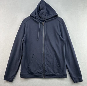 John Varvatos Hoodie Mens Medium Dark Navy Full Zip Sweatshirt Cotton Modal USA - Picture 1 of 7