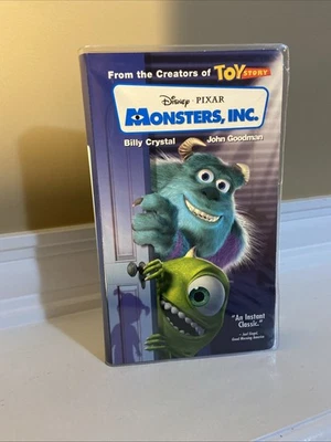 Monsters Inc VHS Blue Tape Clear Clamshell Disney Pixar 2001 - Not Tested - Image 1 of 4