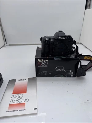 Nikon N80 F-80 35mm film SLR analog camera w/  Original Box And Manual - Image 1 of 4