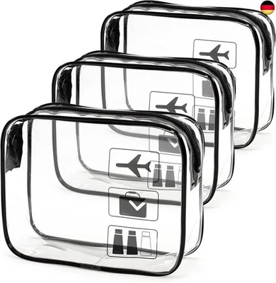 YIKKI 1 Liter Beutel Flugzeug Handgepäck, Kulturbeutel Transparent, Kosmetiktasche