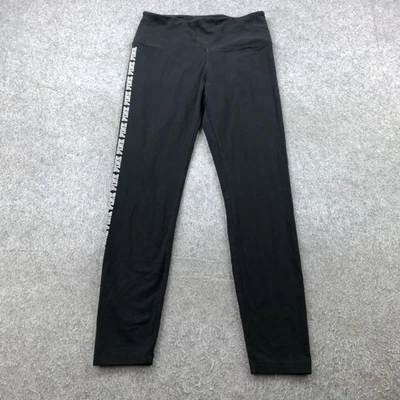 Victoria's Secret PINK Leggings Womens Large Black High Rise Side Logo Yoga Y2K - Image 1 of 4