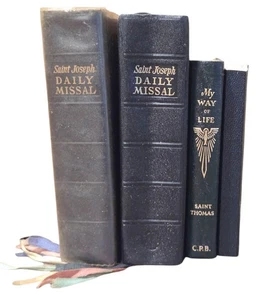 Vintage Catholic Book Lot Missals + Devotionals 1950s Saint Joseph Thomas - Picture 1 of 10