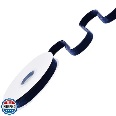 Ribest Navy Blue Velvet Ribbon 5/8 Inch Continuous 10 Yards Chris - Image 1 of 4