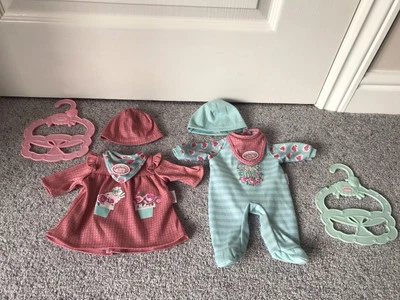 Baby Annabell Dolls Clothes Fit 36cm Doll Dress Romper Hats Outfits X2 - Image 1 of 4