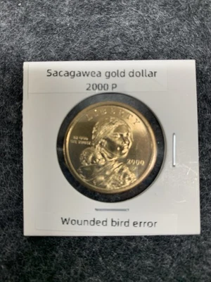 2000 P Sacagawea Gold Dollar: Wounded Eagle Error   - Image 1 of 2