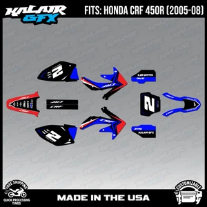 Graphics Kit for HONDA CRF450R (2005-2008) Lightning Series - Red Blue - Picture 1 of 4