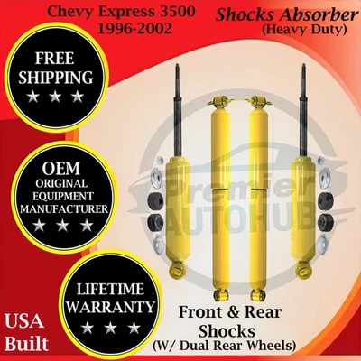 Amortiguadores delanteros y traseros Monroe OEM para Chevy Express 3500 HD 1996-2002 con doble rueda Foto 1 de 4