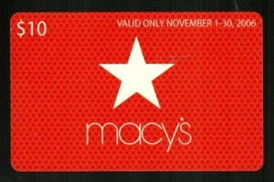 MACY'S Christmas, White Star ( 2006 ) Gift Card ( $0 - NO VALUE ) RARE - Picture 1 of 2