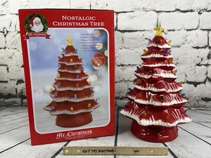 Mr. Christmas 15" Nostalgic RED Ceramic Christmas Tree Lights Up New LED Battery - Picture 1 of 18