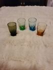 SET OF 4 COLORED WHEAT ETCHED SHOT GLASSES ~ EACH HOLDS 1 Oz Lot Bundle