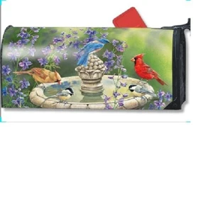 Studio M Birdbath Gathering   Magnetic  LARGE Mailbox Cover, oversize, NEW - Picture 1 of 1