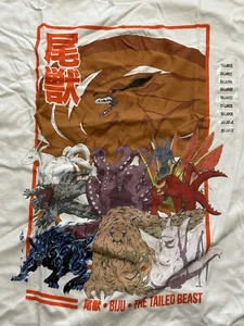 Naruto Men T-Shirt 2XL White Biju The Tailed Beast Short Sleeve Crew Neck Tee - Picture 1 of 6