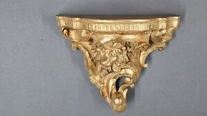 Goldene  Wandkonsole 23 cm Regal  Venezianische Konsole Antik Stil  Löwenkopf