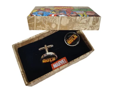 Abotoaduras com logotipo The Incredible Hulk SMASH oficialmente licenciadas pela MARVEL - Imagem 1 de 2