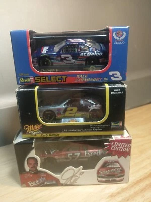 Revell & R/C lote de 3 NASCAR 1/64 diecast #2 Wallace #3 Earnhardt #57 Keller novo na embalagem - Imagem 1 de 4