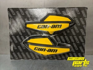 Can-Am Outlander Renegade Black Yellow Handlebar Wind Deflector Pair 715000525 - Picture 1 of 5