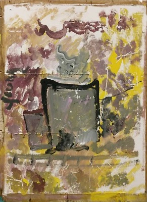 PURVIS YOUNG "OVERTOWN" | ORIGINAL SOBRE MADERA 30X23" | OTROS DISPONIBLES | HACER UNA OFERTA Foto 1 de 3