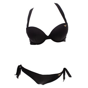 EMPORIO ARMANI EA7 Bikini Set Mismatch Size Top M / Bottom S Logo Padded