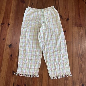 Pantalones de pijama Charter Club amarillos a cuadros para mujer solo pequeños 100 % algodón - Imagen 1 de 9