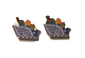Post Earrings - New - Christmas Sleigh Filled With Toys - Picture 1 of 1