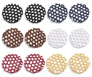 12 Pcs Crochet Bun Cover Hair Net Mesh Fabric Bun Holders for Women Girls - Picture 1 of 9