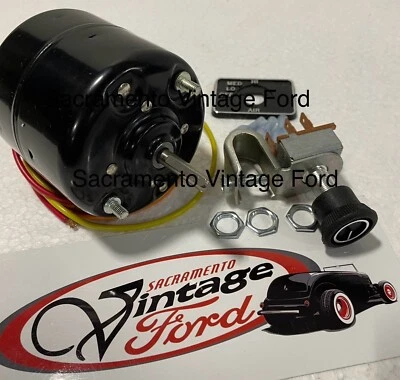 Heater Motor 3-Speed 12 Volt With Switch Kit Ford Chevy Hot Rod Pickup Truck Car - Image 1 of 4