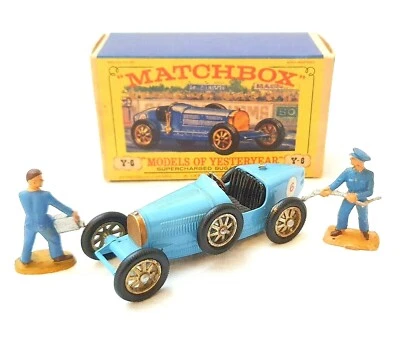 Matchbox Lesney MOY 1:48 SUPERCHARGED BUGATTI TYPE 35 Y-6 BLUE + Mechanics MB`60 - Image 1 of 4