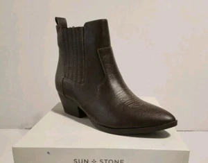 SUN + STONE Women's Grangerr  Pointed Toe Boot Brown  Size 8M - Picture 1 of 6