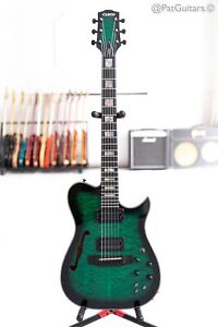 2017 Carvin AE185 Semi Hollow with Piezo in Green. Quilt Top 6.0lbs!
