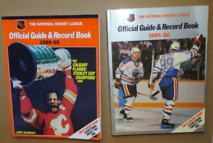 NHL Official Guide & Record Book (2) 1985-86 1989-90 / Wayne Gretzky, etc.