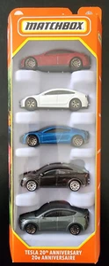 Matchbox Diecast Tesla 20th Anniversary 5 Pack Model 3 S X Y Roadster New - Bild 1 von 4