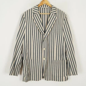 GANT Men's Blazer Jacket Size 2XL IT54 UK44 Grey Cotton Striped Three Button - Picture 1 of 9