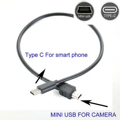 TYPE C to mini usb OTG CABLE FOR JVC GZ-MC100US GZ-MC200US GZ-MG157US GZ-MG20 - Image 1 of 4