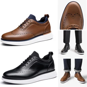 Men's Dress Sneakers Oxfords Casual Wingtip Brogue Non-slip Shoes Size 8-13 - Picture 1 of 42