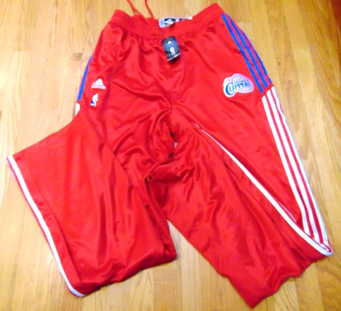ADIDAS NBA AUTHENTIC LOS ANGELES CLIPPERS ON COURT PANTS BUTTON DOWN SIZE 2XL+6" Cover