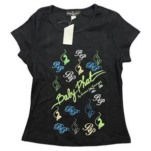 Baby Phat T-Shirt Women's XL Black Cat Logo Graphic Short Sleeve Crew Neck Tee - Picture 1 of 5