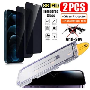 2Pcs Privacy Tempered Glass Screen Protector for IPhone 15 14 13 12 11 16 Pro Ma - Picture 1 of 37
