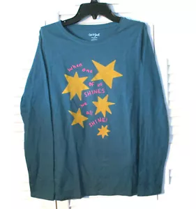 Cat & Jack Girls or Boys Green Long Sleeve Pullover T-Shirt XL (14-16) NEW - Picture 1 of 4