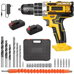 Cordless Brushless Impact Driver Hammer Drill Combo Kit with 2 Battery & Charger - Picture 1 of 15