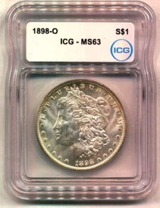 1898-O Morgan Silver Dollar MS63 ICG - Picture 1 of 2