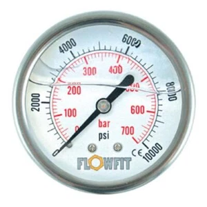 100mm Glycerine Filled Hyd Pressure Gauge 0-1000 PSI (70 BAR) 1/2" BSP REAR Entr - Picture 1 of 3